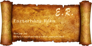 Eszterházy Réka névjegykártya